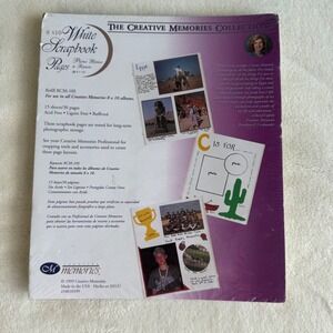 1 Pack Creative Memories 8x10 - 15 Sheets White Scrapbook Pages 1999 Vtg Sealed